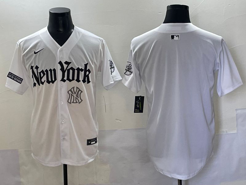 Men 2025 New York Yankees Blank White Five generations Joint Name Nike MLB Jersey style 111